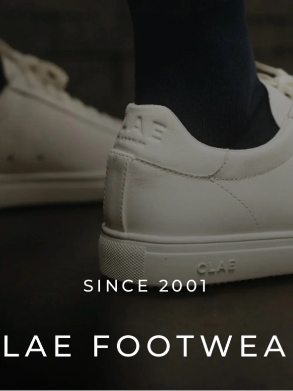 Clae Men's White Leather Sneakers